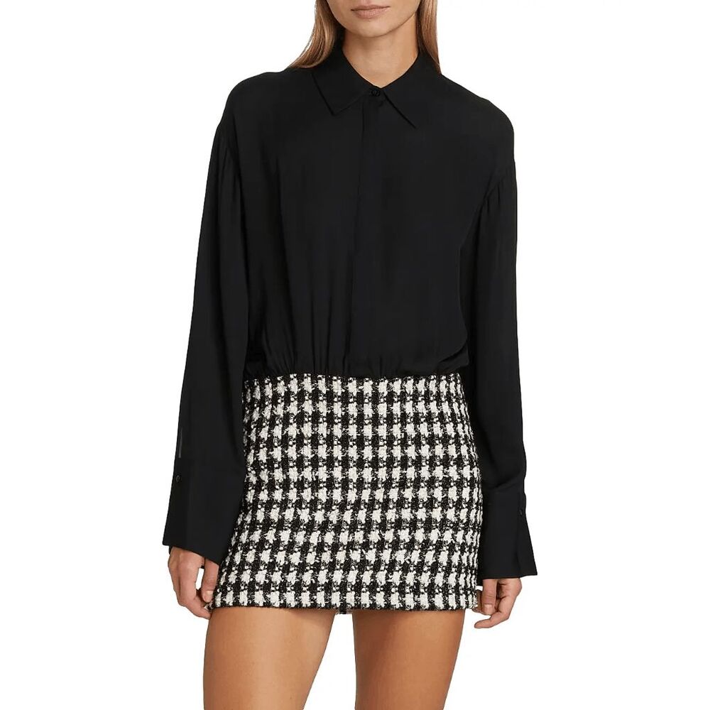 Alice + Olivia Mattie Pieced Minidress US 6 $495